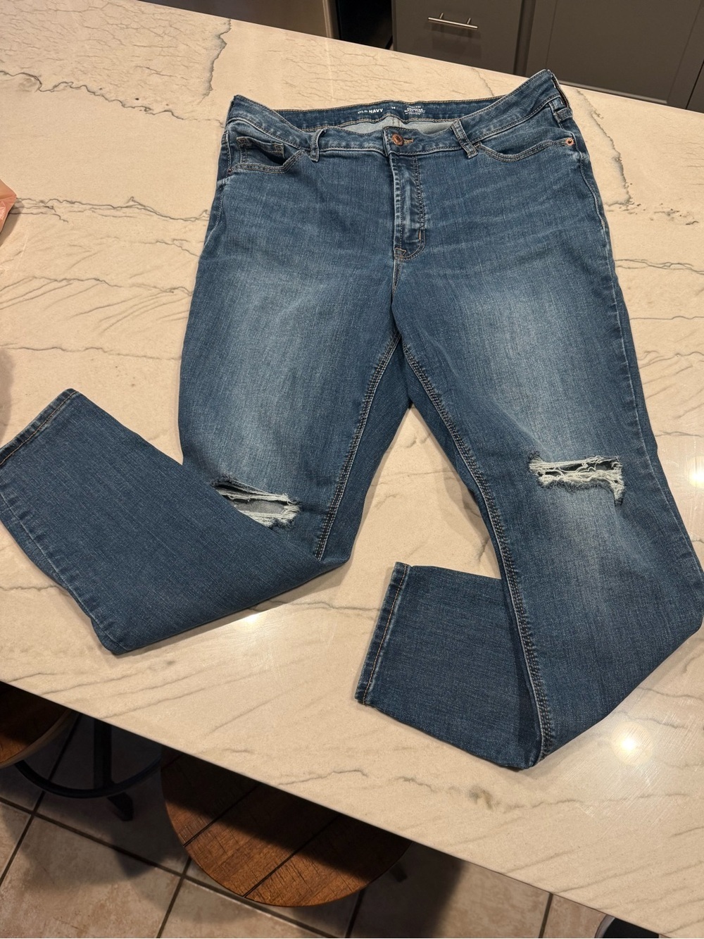Old Navy Rockstar Super Skinny High Rise Jeans Size 14 Distressed Ripped
